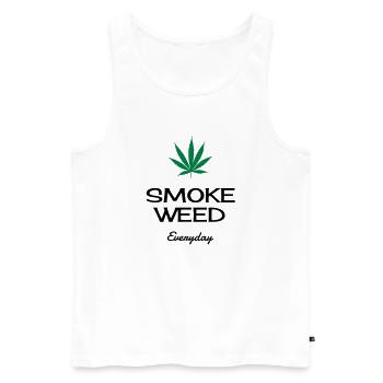 Cannabis / Drogen / Haschisch / Alkohol / Weed - Männer Premium Bio Tank Top - Weiß - Vorne - AI Model Male 178 light (178cm)