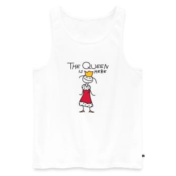 The Queen - Débardeur bio Premium Homme - blanc - Devant - AI Model Male 178 light (178cm)