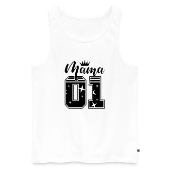 mama 01 krone - Männer Premium Bio Tank Top - Weiß - Vorne - Michal (187cm)