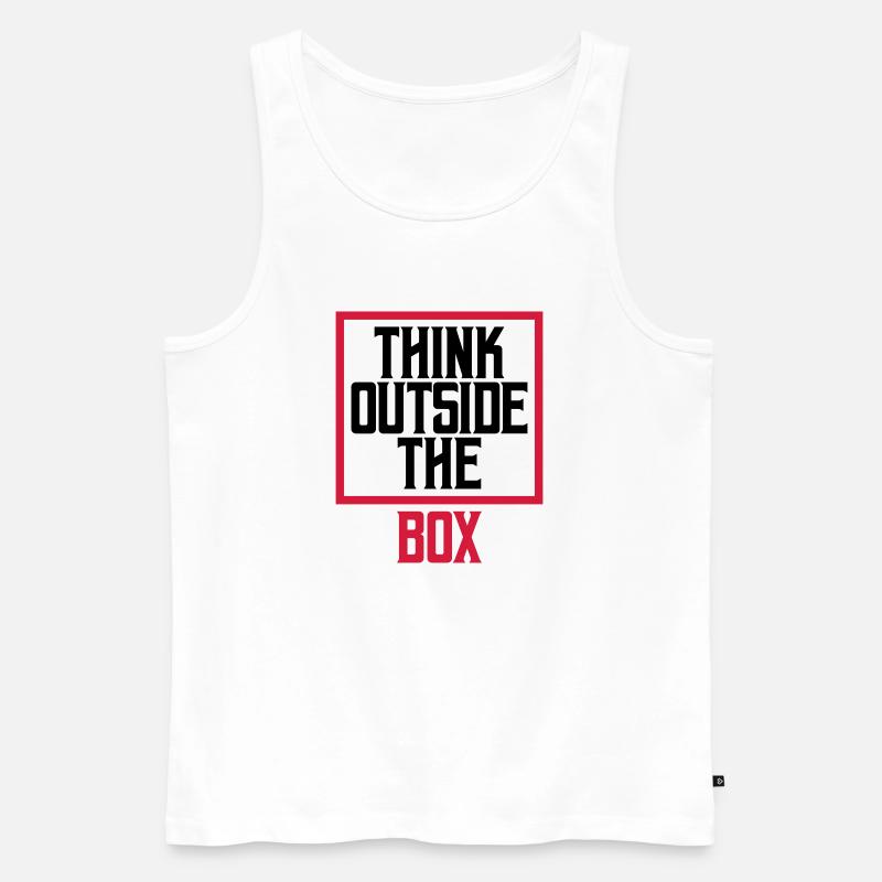 Logo Think outside - Männer Premium Bio Tank Top - Weiß
