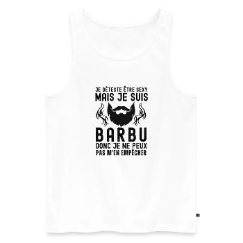 Barbu 2 - Débardeur bio Premium Homme - blanc - Devant - Michal (187cm)