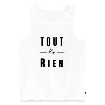 tout va rien - Débardeur bio Premium Homme - blanc - Devant - AI Model Male 178 light (178cm)