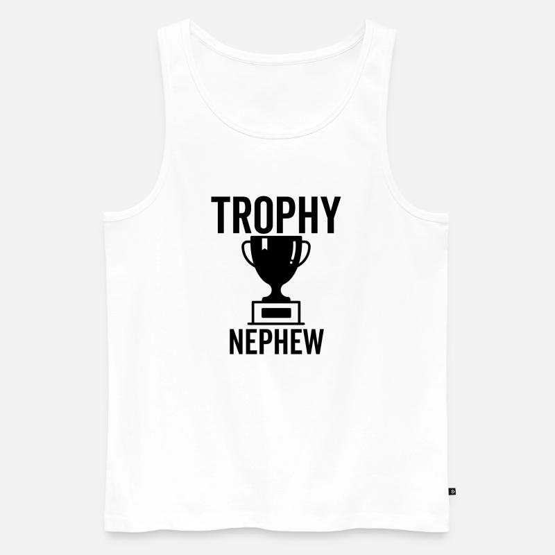 Trophäe Neffe - Männer Premium Bio Tank Top - Weiß