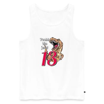GEBURTSTAG Yaahh bin jetzt 13 - Männer Premium Bio Tank Top - Weiß - Vorne - Michal (187cm)
