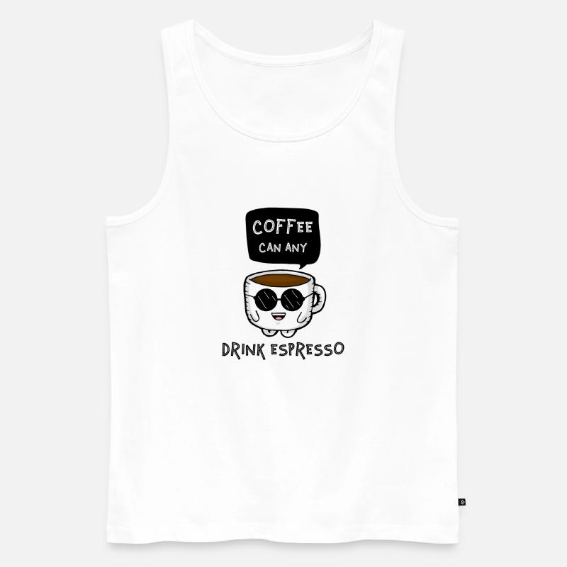 Coffee Can Any, Drink Espresso - Männer Premium Bio Tank Top - Weiß