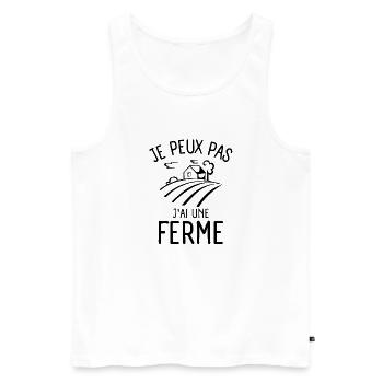 fermier ferme fermière 2 - Débardeur bio Premium Homme - blanc - Devant - Michal (187cm)