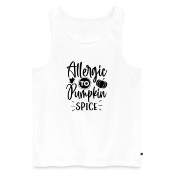 Allergique aux épices de citrouille 01 - Débardeur bio Premium Homme - blanc - Devant - Michal (187cm)