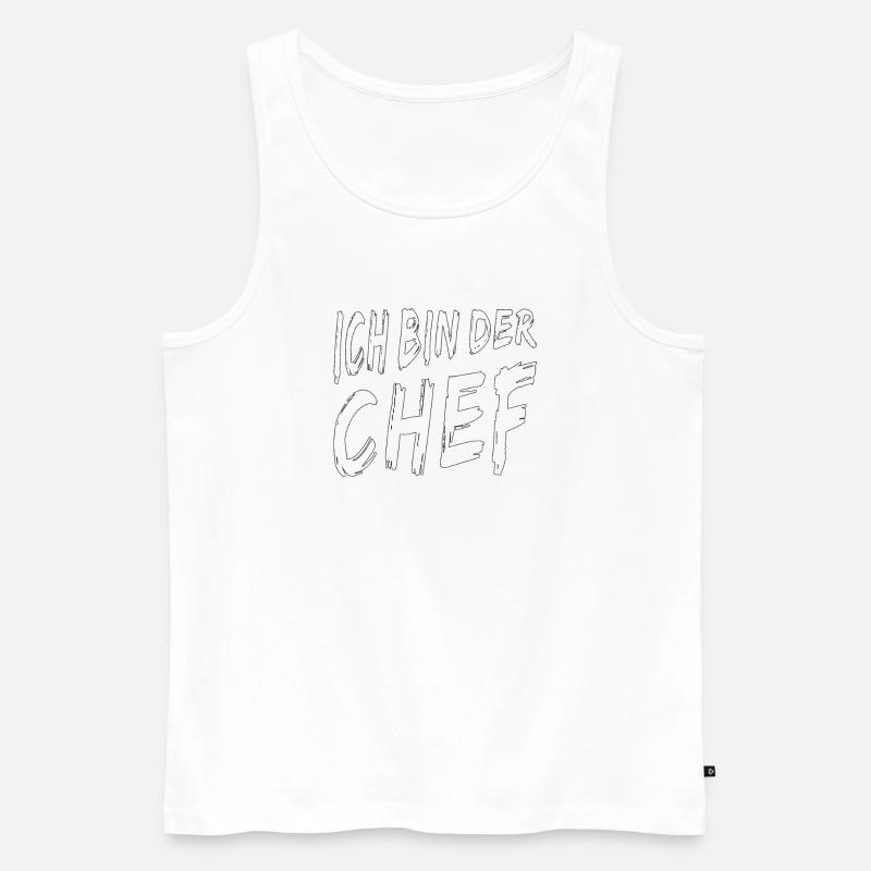 ICH BIN DER CHEF - Männer Premium Bio Tank Top - Weiß