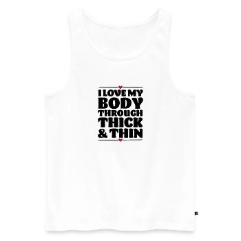 Love your body - Men's Premium Organic Tank Top - white - Front - Michal (187cm)