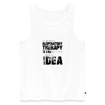 Thérapie respiratoire - Débardeur bio Premium Homme - blanc - Devant - AI Model Male 178 light (178cm)