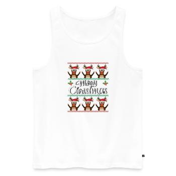 NOËL RENNES JOYEUX NOËL - Débardeur bio Premium Homme - blanc - Devant - Michal (187cm)