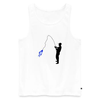 Angler - Männer Premium Bio Tank Top - Weiß - Vorne - Michal (187cm)