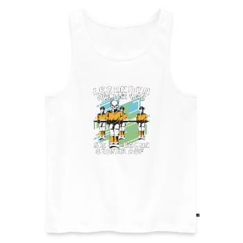 TISCHFUSSBALL LEGENDEN VERLIEREN NICHT - Männer Premium Bio Tank Top - Weiß - Vorne - Michal (187cm)