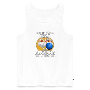 FRAU DIE BOWLING LIEBT - Männer Premium Bio Tank Top - Weiß - Vorne - Michal (187cm)