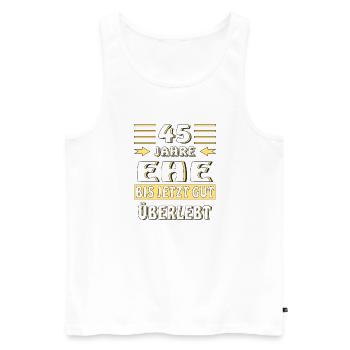 45 JAHRE EHE BIS JETZT GUT ÜBERLEBT - Männer Premium Bio Tank Top - Weiß - Vorne - Michal (187cm)