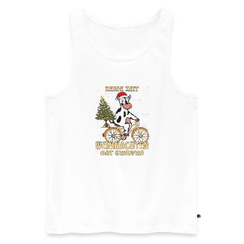 KUH FAHRRAD KEINE ZEIT WEIHNACHTEN - Männer Premium Bio Tank Top - Weiß - Vorne - Michal (187cm)