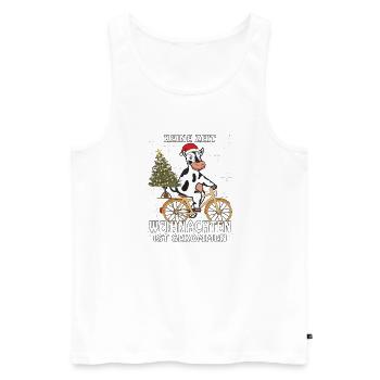 KUH FAHRRAD WEIHNACHTEN IST GEKOMMEN - Männer Premium Bio Tank Top - Weiß - Vorne - Michal (187cm)