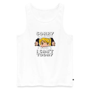 SORRY I CAN'T TODAY - Männer Premium Bio Tank Top - Weiß - Vorne - Michal (187cm)