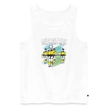 TISCHFUSSBALL LEGENDEN ÜBERDREHEN NICHT - Männer Premium Bio Tank Top - Weiß - Vorne - Michal (187cm)