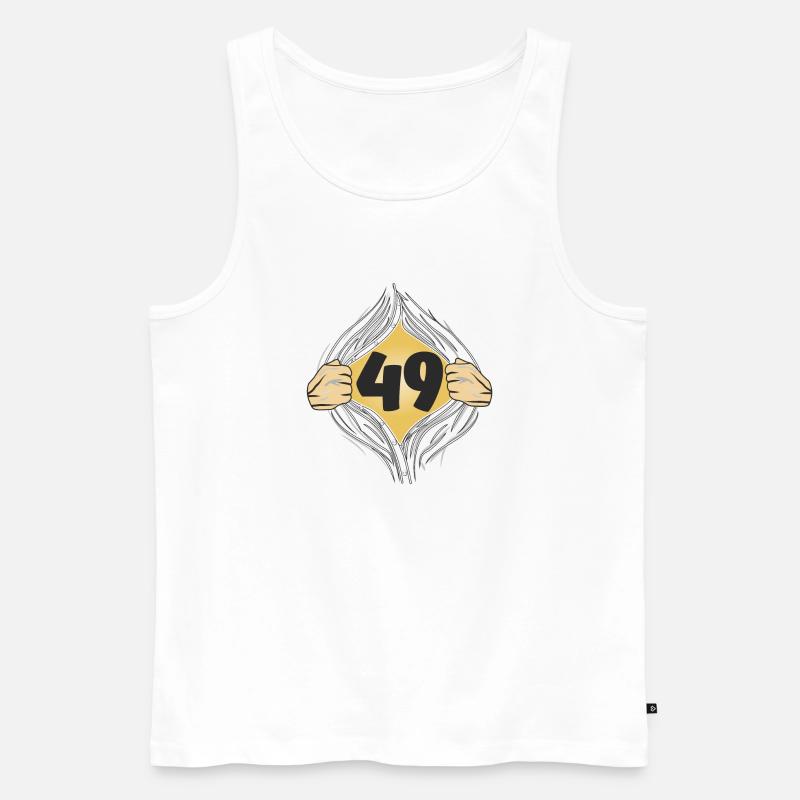 49 HEMD AUFZIEHEN - Männer Premium Bio Tank Top - Weiß