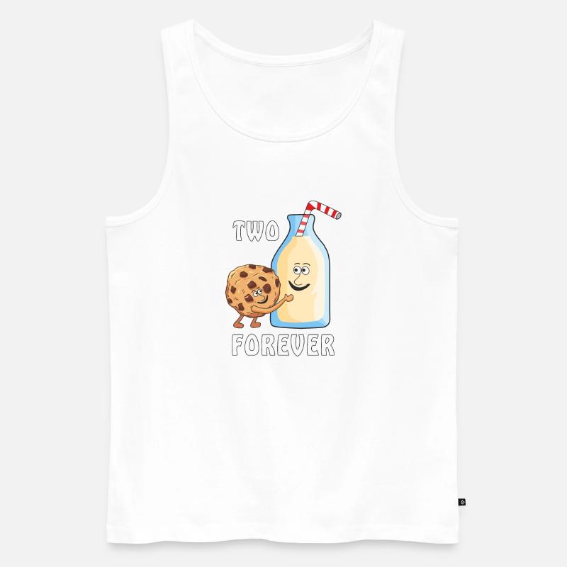 MILCH KEKS TWO FOREVER - Männer Premium Bio Tank Top - Weiß