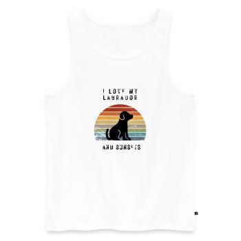 I love my labrador and Sunsets - Men's Premium Organic Tank Top - white - Front - Michal (187cm)