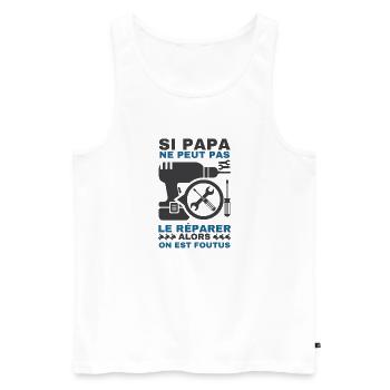 Papa bricoleur 4 - Débardeur bio Premium Homme - blanc - Devant - Michal (187cm)