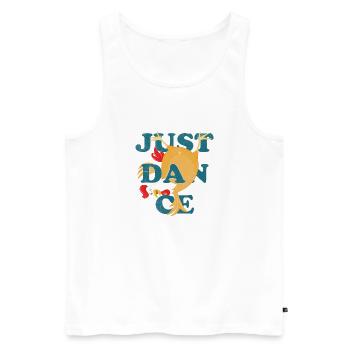 Funny Cartoon dance Chicken Just Dance - Men's Premium Organic Tank Top - white - Front - Michal (187cm)