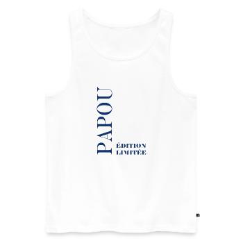 Edition limitée papou - Débardeur bio Premium Homme - blanc - Devant - Michal (187cm)