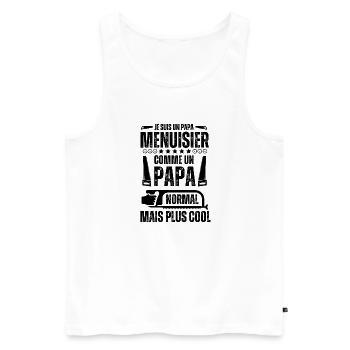 Cool papa Menuisier 1 - Débardeur bio Premium Homme - blanc - Devant - Michal (187cm)