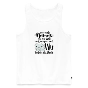 So viele Mamas auf der Welt Muttertag Geschenk - Männer Premium Bio Tank Top - Weiß - Vorne - Michal (187cm)
