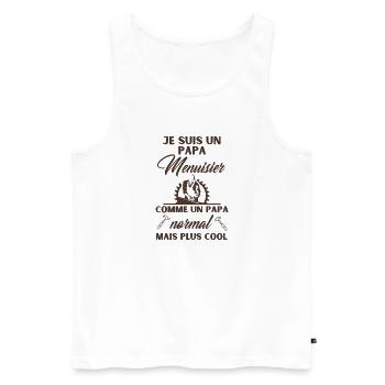 papa menuisier cool - Débardeur bio Premium Homme - blanc - Devant - Michal (187cm)