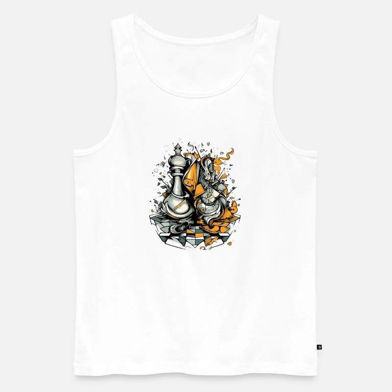 Abstraktes Schach - Männer Premium Bio Tank Top - Weiß