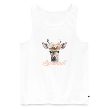 Lausmadl Mädchen Damen Trachtenshirt Kind Madl - Männer Premium Bio Tank Top - Weiß - Vorne - Michal (187cm)
