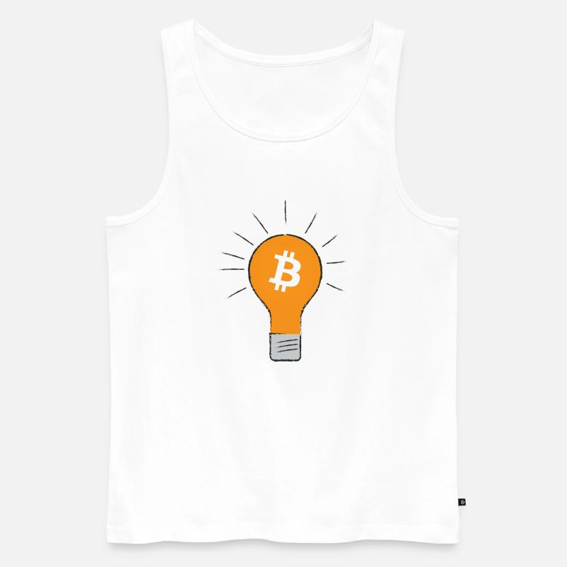 Bitcoin Glühbirne idee - Männer Premium Bio Tank Top - Weiß