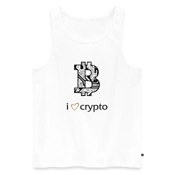 i love crypto - Männer Premium Bio Tank Top - Weiß - Vorne - Michal (187cm)