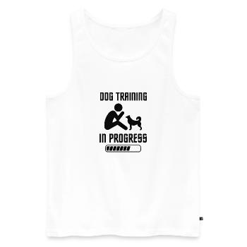 Dog training - Men's Premium Organic Tank Top - white - Front - Michal (187cm)
