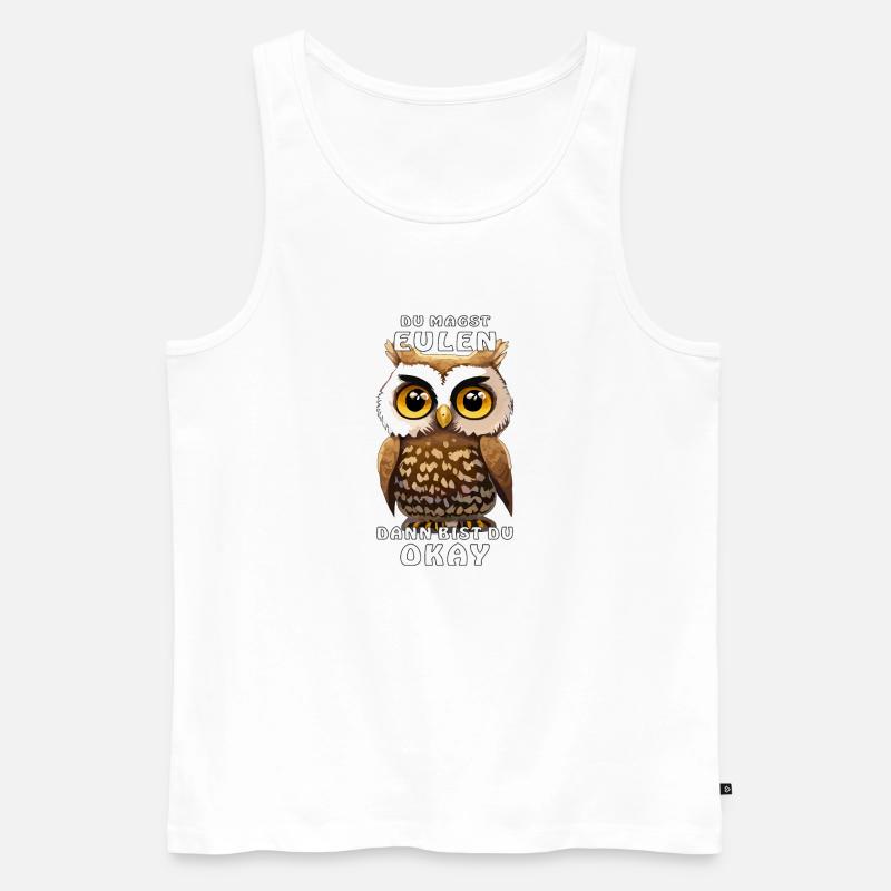 EULE DU MAGST EULEN OKAY - Männer Premium Bio Tank Top - Weiß