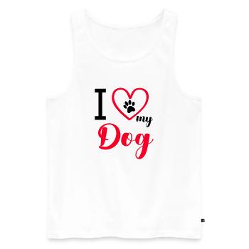 i love my dog - Männer Premium Bio Tank Top - Weiß - Vorne - Michal (187cm)