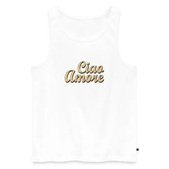 Ciao Amore - Débardeur bio Premium Homme - blanc - Devant - AI Model Male 178 light (178cm)