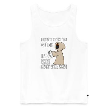 SENSENMANN SENSE VERGESSEN - Männer Premium Bio Tank Top - Weiß - Vorne - Michal (187cm)