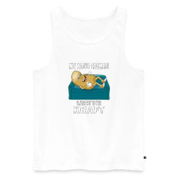 KARTOFFEL IN DER RUHE LIEGT DIE KRAFT - Männer Premium Bio Tank Top - Weiß - Vorne - Michal (187cm)