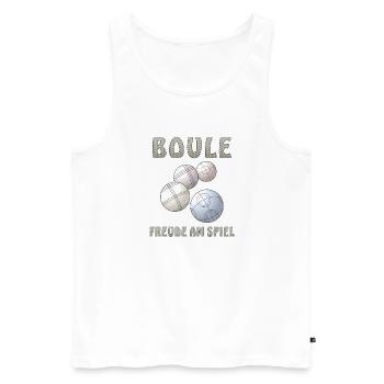 BOULE FREUDE AM SPIEL - Männer Premium Bio Tank Top - Weiß - Vorne - Michal (187cm)