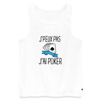 Poker jeu de cartes - Débardeur bio Premium Homme - blanc - Devant - Michal (187cm)