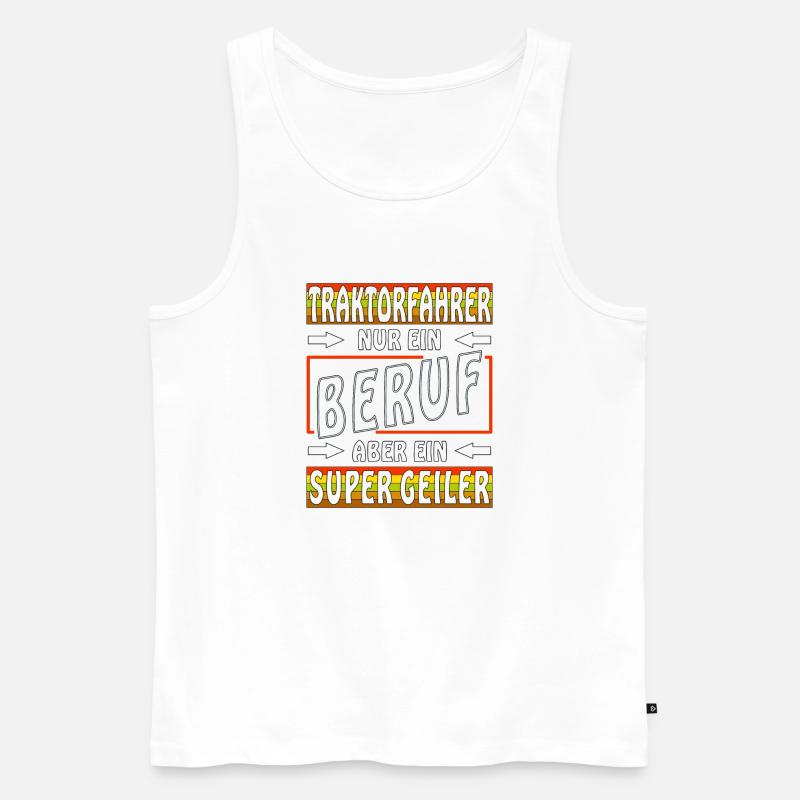 TRAKTORFAHRER - Männer Premium Bio Tank Top - Weiß