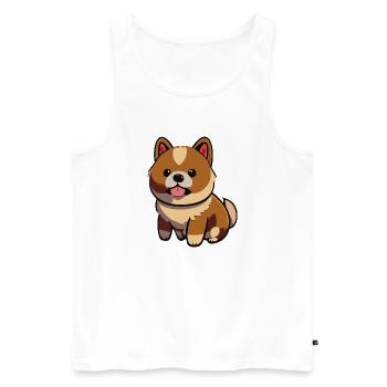 Shiba Inu Dog Illustration - Männer Premium Bio Tank Top - Weiß - Vorne - Michal (187cm)