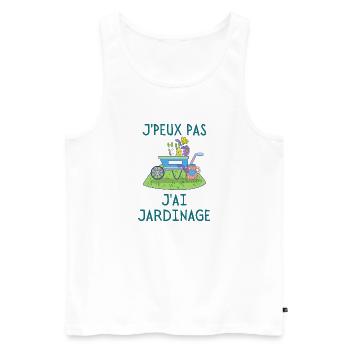 Jardinage jardin plantes - Débardeur bio Premium Homme - blanc - Devant - Michal (187cm)