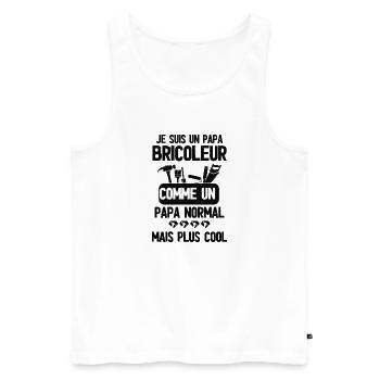 Un papa bricoleur très cool - Débardeur bio Premium Homme - blanc - Devant - Michal (187cm)