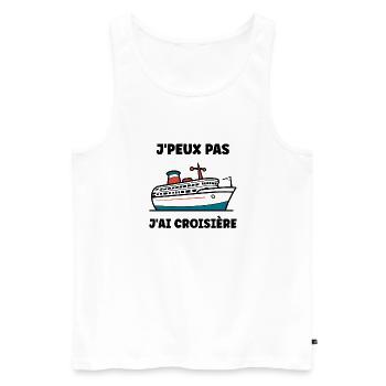 J'peux pas j'ai Croisière - Débardeur bio Premium Homme - blanc - Devant - Michal (187cm)