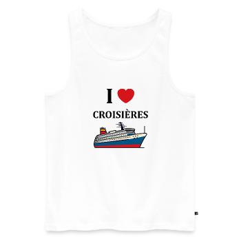 I love Croisières - Débardeur bio Premium Homme - blanc - Devant - Michal (187cm)